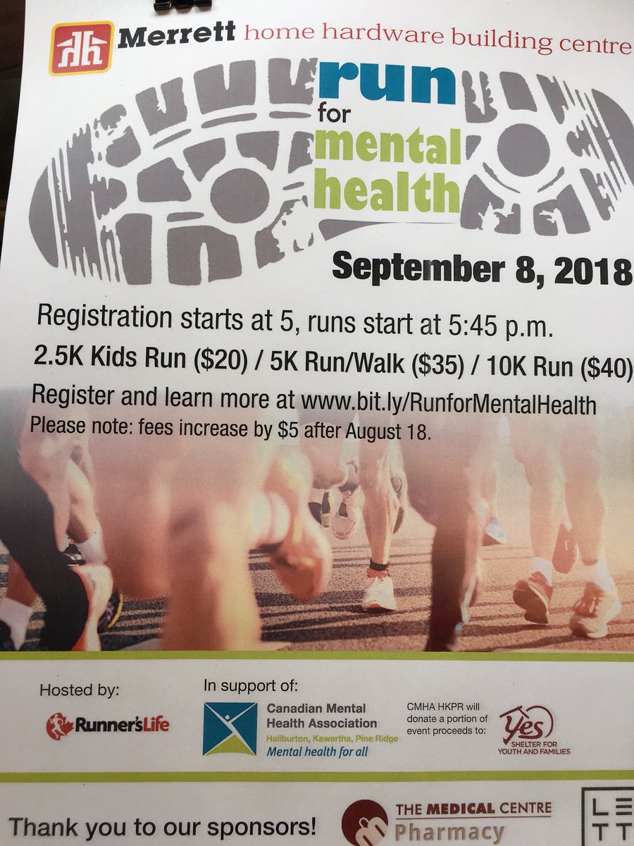 CWalker1015's tweet photo. Mark September 8 on your calendars for the 3rd Annual @MerrettHH #RunForMentalHealth supporting @YESShelterPtbo &amp; @cmhahkpr proudly sponsored by @thewolfca @chextv @1005FreshRadio register now at @RunnersLifePTB https://t.co/54Egq3nLi2