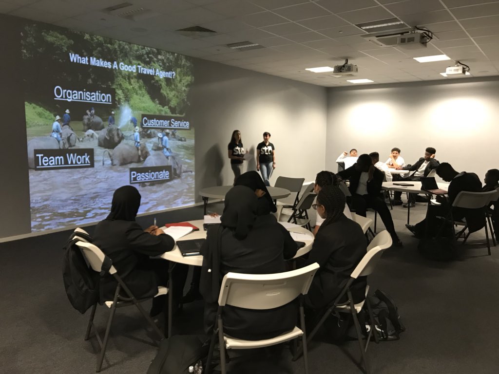 RDeeSCA's tweet photo. Yr9 Travel & Tourism students training to be Travel Agents with @STATravel_UK @ShirelandCA #immersiveroom #staffinterview https://t.co/fbXcepCIZ6