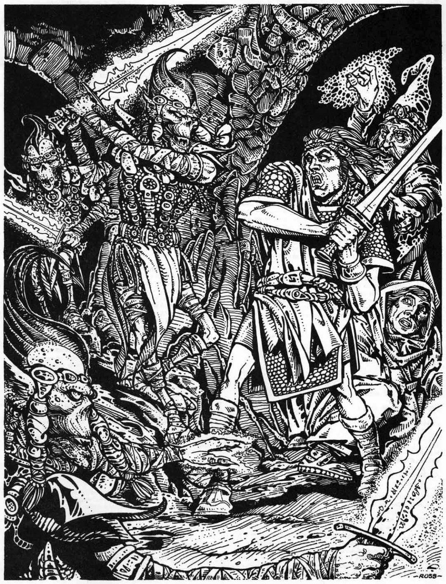 Grand DM on Twitter: "Crossing my D20s there will be a Githyanki offering  with @deathsaves clothing line. Art: Russ Nicholson for the Fiend Folio,  1981 #dnd #rpg #tabletop… https://t.co/gO3cI6bb1a"