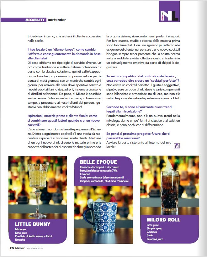 L’articolo di <a href="/PlanetMixer/">Mixerplanet</a> di Giugno, scritto per #PlanetOne da Paola De Felice, parla di Cristian Lodi, titolare del <a href="/MilordMilano/">Milord Milano</a> e vincitore della "Challenge on Ice" 2018. Quando la passione trasforma un sogno in realtà! 
Qui l’art. completo (3 pp) ➡️ goo.gl/ACXyJT