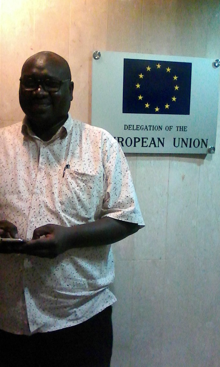 Mr. Walter Richard Aliker Head of OPS moments after signing a grant contract at EU for the CTJ&amp;G project "Promoting sustainable peace, security and justice in the West Nile sub region" <a href="/EUinUG/">EU in Uganda</a> <a href="/refugeelawproj/">Refugee Law Project</a> @drchrisdolan <a href="/jackodong/">Jackson Odong</a>