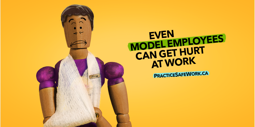 WSIB's tweet photo. Workplace injuries can happen to anyone, anywhere, anytime - even #ModelEmployees. Learn questions you can ask to stay safe at work at https://t.co/QqlKUPh0cf https://t.co/ZZwJELc5jr