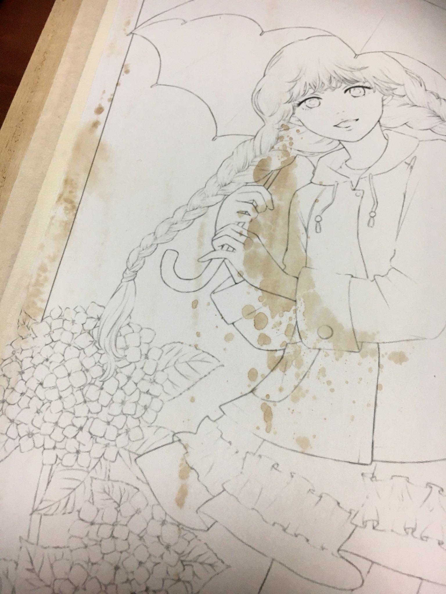 Nanana 水張り以外のところで失敗した模様 Orz 絵に変な染みができとるーーー ヽ ゚ D ゚ ギャァァァ あづまさんのアドバイスで 水張り後に上に重石をしたのだけど その重石に変なものがくっついてたっぽい マジか 絵柄的にも染み的にも活かすとか Nanana 水張り以外のところで失敗した模様 Orz 絵に変な染みができとるーーー ヽ ゚ D ゚ ギャァァァ あづまさんのアドバイスで 水張り後に上に重石をしたのだけど その重石に変なものがくっついてたっぽい マジか 絵柄的にも染み的にも活かすとか