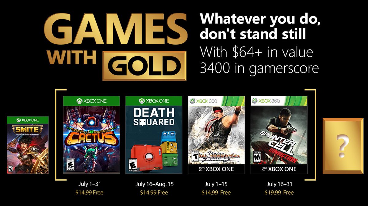 Xbox Live Games with Gold July 2018