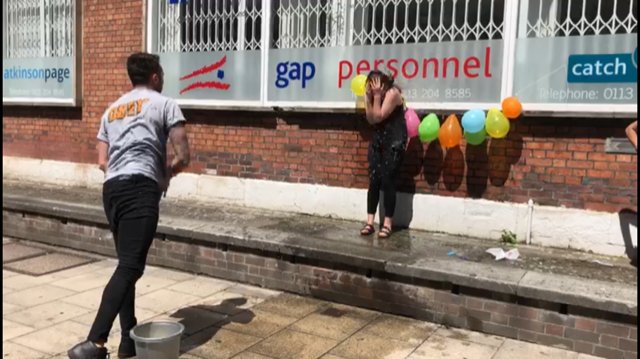 AtkinsonPage's tweet image. Having fun with @gappersonnel on our group charity day in Leeds sponging colleagues raising money for ex-employee Alex Mather - You can donate now at gofundme.com/gap-personnel-… #gapCharityChallenge