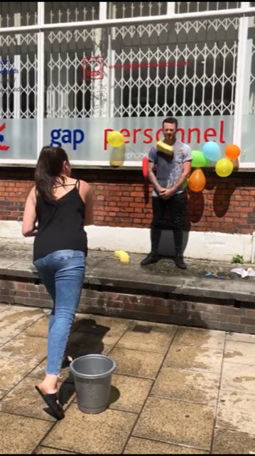 AtkinsonPage's tweet image. Having fun with @gappersonnel on our group charity day in Leeds sponging colleagues raising money for ex-employee Alex Mather - You can donate now at gofundme.com/gap-personnel-… #gapCharityChallenge