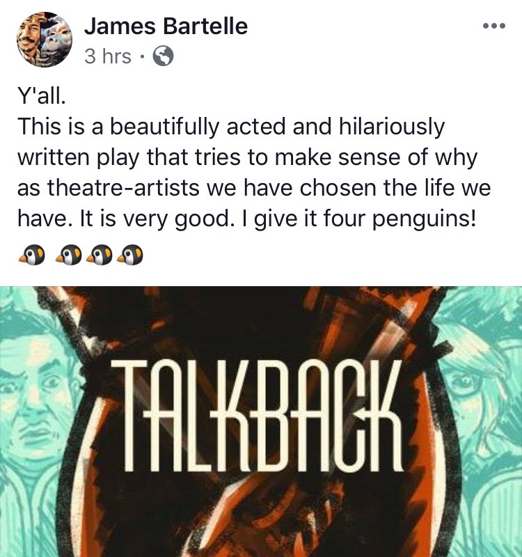 theNOLAproject's tweet photo. And he knows a thing or 2 about good acting &amp; writing! #TalkbackNOLA returns TONIGHT at Lusher HS! Don’t miss it!! 🐧🐧🐧🐧 #NOLAtheatre #theatre #talkback #Lusher #NewPlays #NPSeason13 https://t.co/f8UxeuvqlN