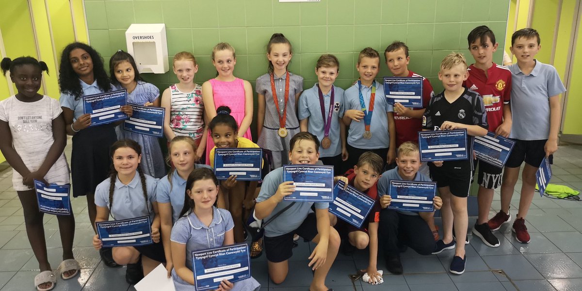 Year5StJos's tweet photo. St Joseph's had a brilliant time at @NewportLiveUK Swimming Gala today. Some fantastic team work and some brilliant swimming. Da iawn to you all @StJosPrimary we even got to hold Olympic medals🏊‍♂️🏊‍♀️🏅 https://t.co/AhvYnt7z8z