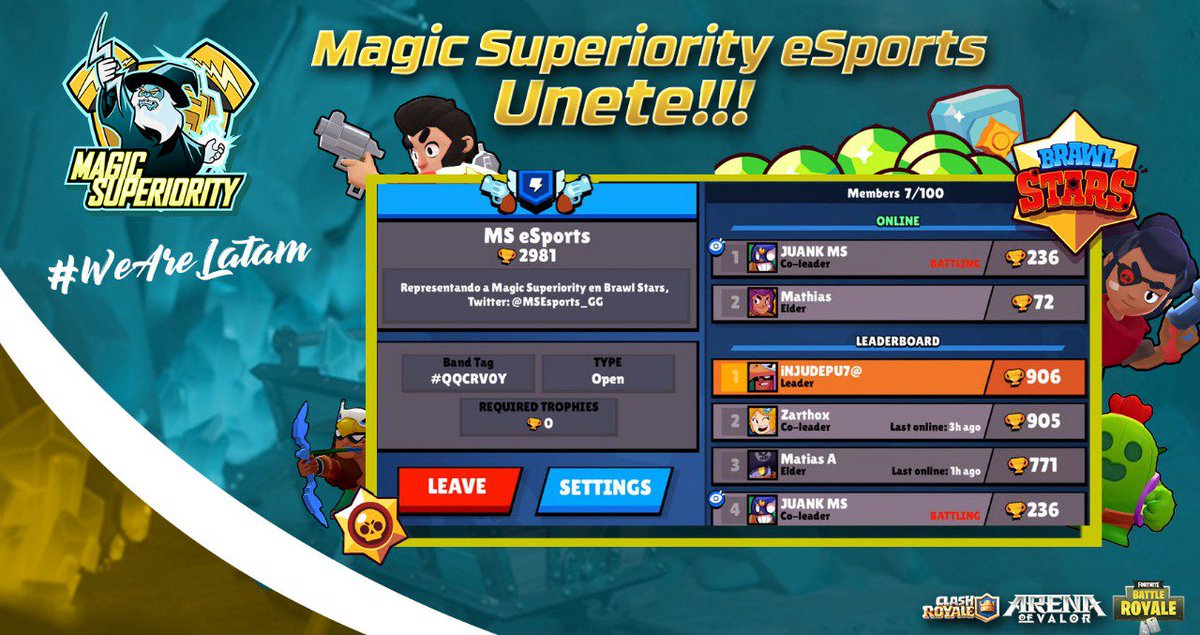 Estamos jugando Brawl Stars

Únete a nuestra banda! 

#GoMS
#WeAreLataMS