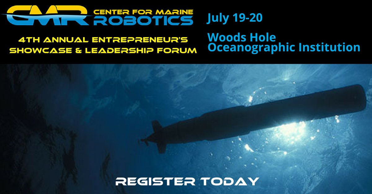 UMassD_CIE's tweet image. .@WHOI_CMR is hosting their 4th annual #Entrepreneur&apos;s Showcase &amp;amp; #Leadership Forum on July 19th and 20th. The forum will examine inflection points in the introduction of #roboticSystems to routine use in the #marine environment. Register here: bit.ly/2t8IiQn