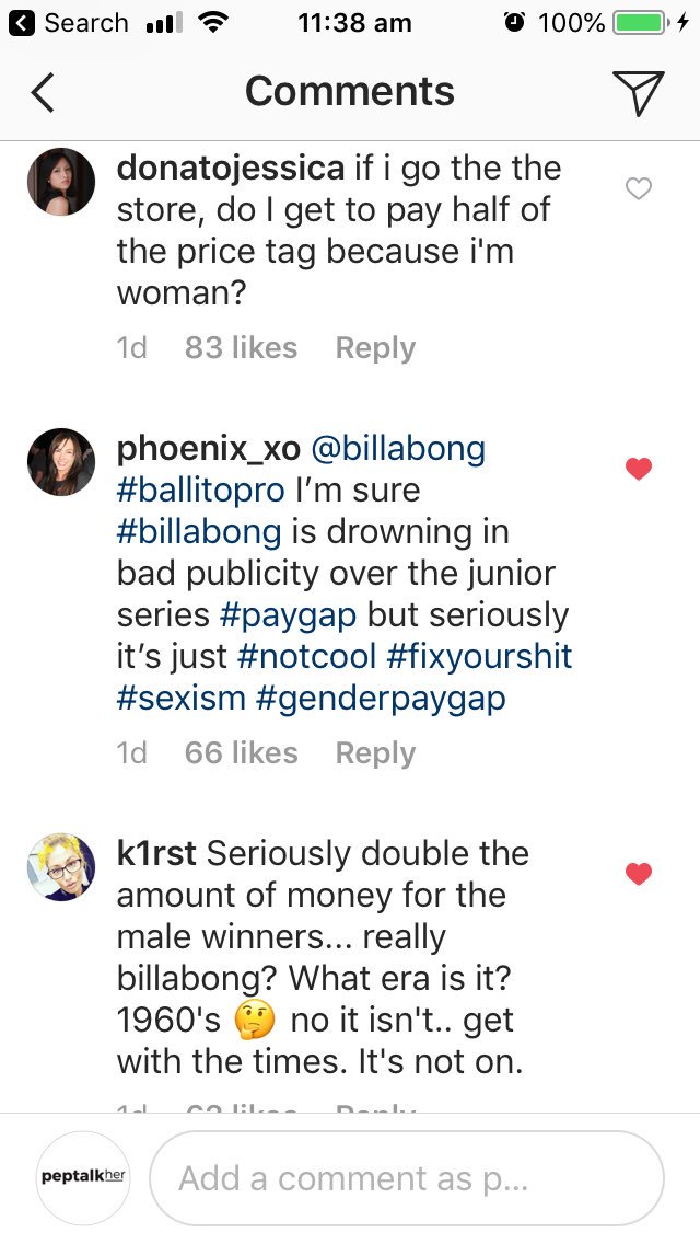 MeggiePalmer's tweet photo. What NOT to do during a #socialmedia crisis - Major sponsor for a children’s surfing competition @billabong1973 called out for Gender #inequality so blames others (in this case the World Surf League @wsl) 👇🏾👇🏾👇🏾 https://t.co/MfiUHbO3By