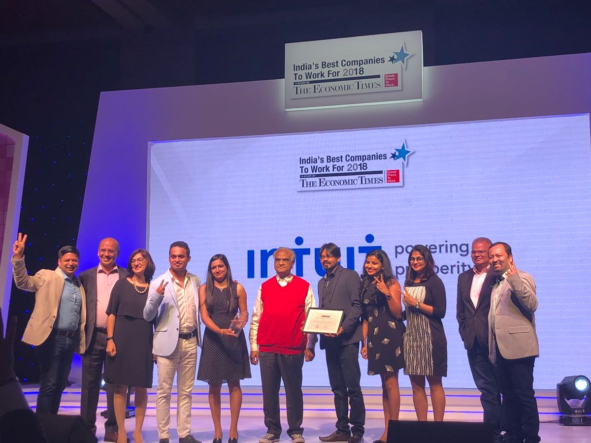 IntuitIN's tweet photo. We are #2 in India's Best Companies to Work for 2018 list, ranked in Top 10 for 5 years in a row! 🍾🎉
Here's to all our employees who continue to keep Intuit awesome by bringing their whole selves to work and #powerprosperity around the world! #100BestCompanies https://t.co/AXRoWeMcyn