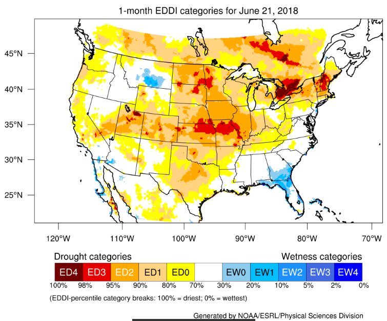 kswateroffice's tweet photo. Evaporative Demand Drought Index (#EDDI) was developed to monitor atmospheric evaporative demand (E0), atmospheric “thirst.” EDDI provides early warning for rapidly-evolving flash droughts and indicate the persistence of ongoing drought #ksdrought #kswater @USDA @DroughtGov @NOAA https://t.co/QdXfj4wyGb