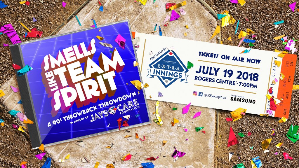 Celebrate the best of the 90s like (and with) World Series Champs!

Get your tickets for Smells Like Team Spirit today and join us for the ultimate 90s party at Rogers Centre: bluejays.com/extrainnings