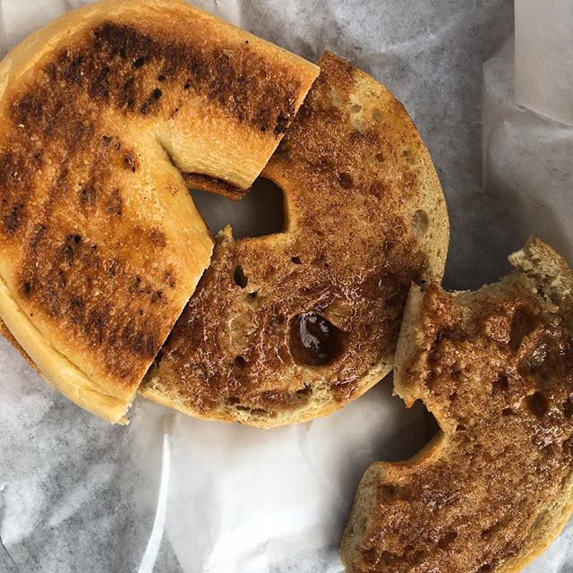 I need everyone to know that @southportcheeseshoppe has freshly baked bagels and this is what it looks like when they let cinnamon butter melt all into it. Omg. Heaven. Oh, and they have all the great cheese. ift.tt/2tB8wLl
