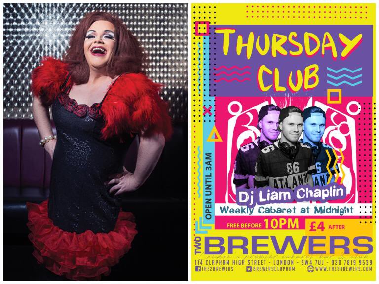 2BrewersClapham's tweet photo. Tonight 

⚽️ 7pm: England V Belgium on Big Screen with @londontitansfc &amp; @SportsMediaLGBT 

👠 8pm: ‘Golden Girls a Musical’ from @TwoBoxTheatre with @mrsmooredrag , @VonClitz , @TiaKofi and @Missrosegdn 

tix: https://t.co/T9pxlIlGLV

💄12am: Show with @Tittilacamp https://t.co/Y5UdkDe3uK