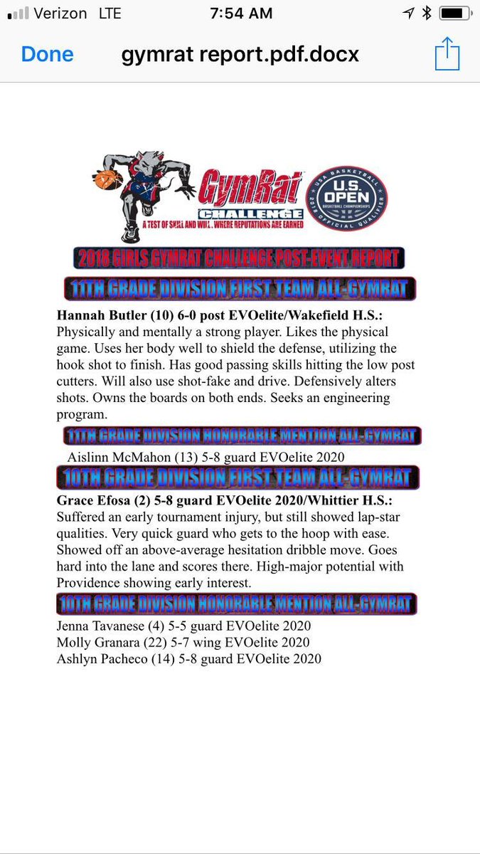 LisaButler0920's tweet image. Proud of Hannah for making the 11th grade First Team All-Gymrat. Congrats to her teammates who also made All-Gymrat and honorable mention. Evo PARENTS are very proud of you. #gymratChallenge #earnednotgiven #hardworkpaysoff @GymRatCHALLENGE @NEGRecruiting @EVOdh @WMHS_Warriors