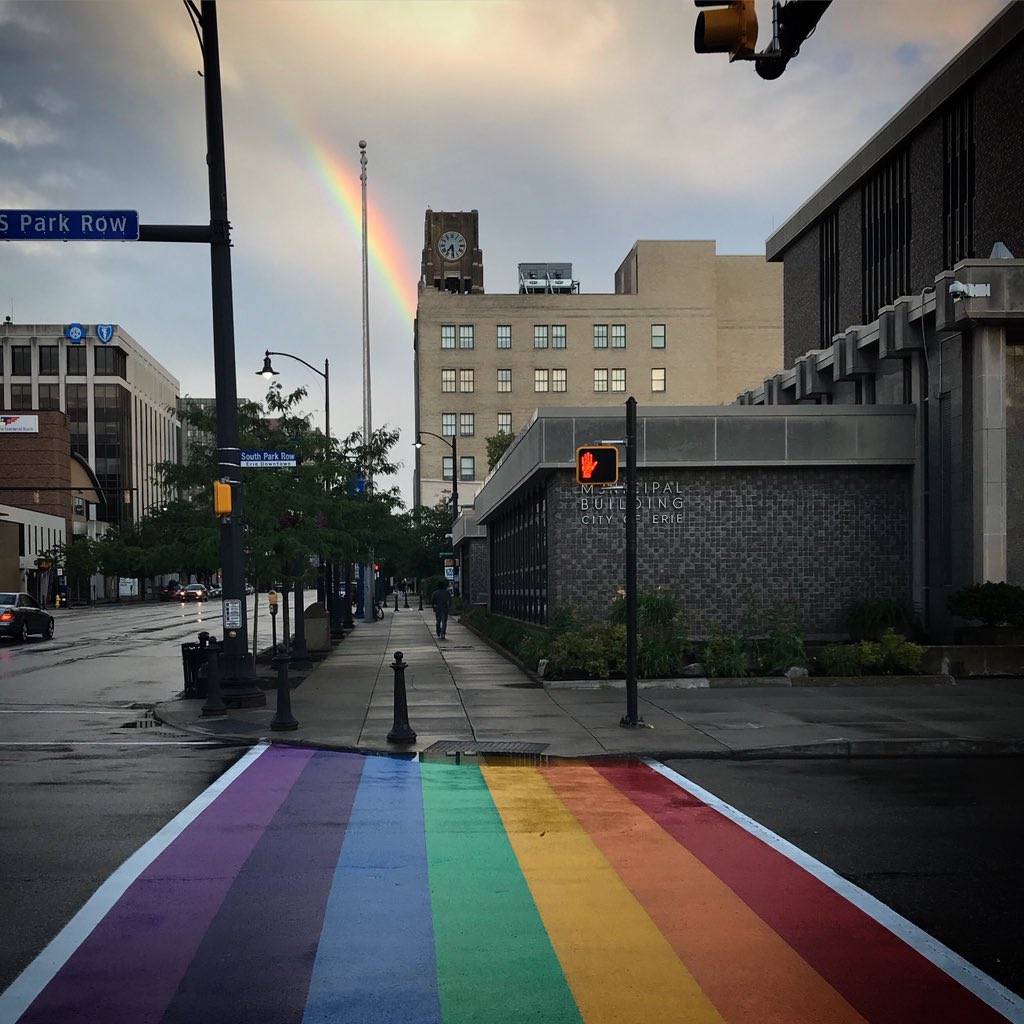 Photo of rainbow road in Erie