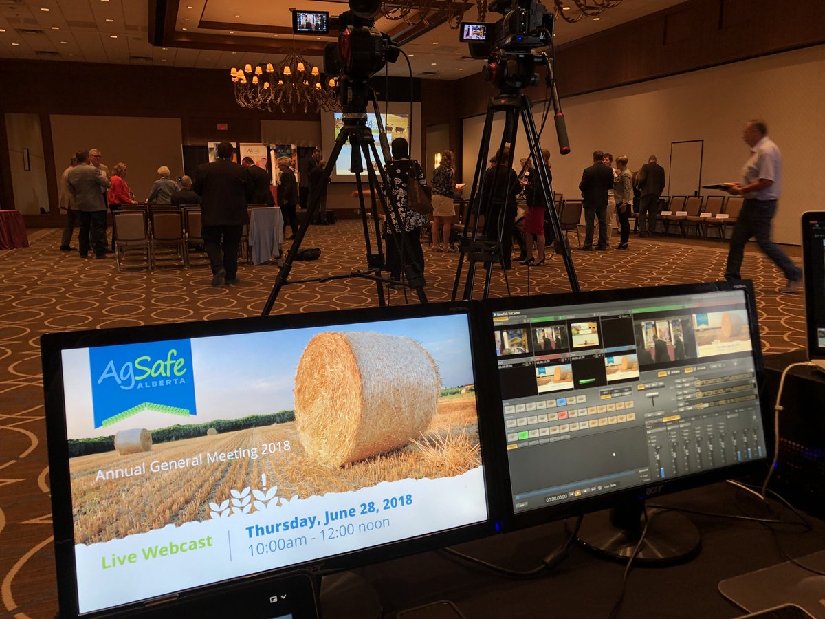 asquaredtv's tweet image. We are currently producing the live webcast for @AgSafeAlberta’s AGM. #asquaredtv #livewebcasting #video #videoproduction