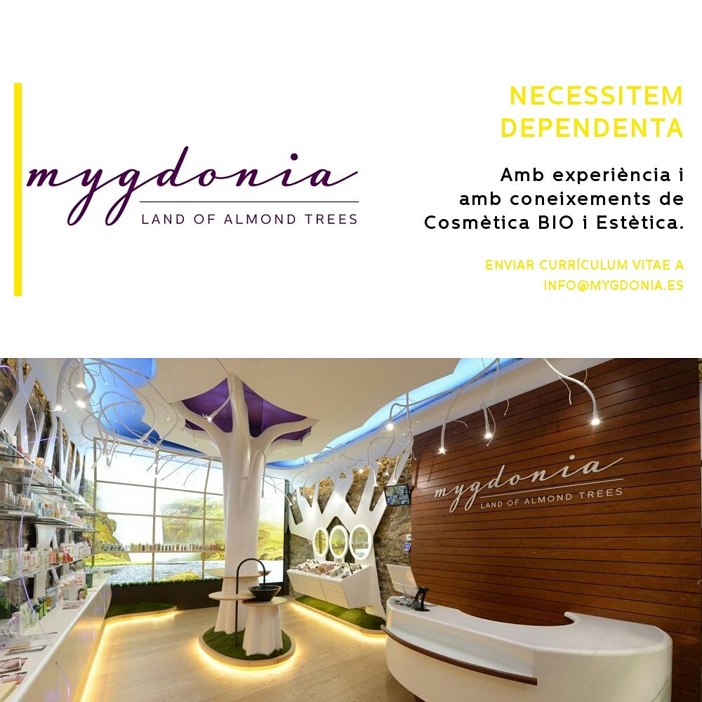 mygdonia's tweet photo. Necessitem dependenta per la nostra botiga de Cosmètica BIO de #Manresa. Enviar CV a 👉info@nygdonia.es #treball #ofertesdetreball #dependenta https://t.co/fEHq1CLOLS