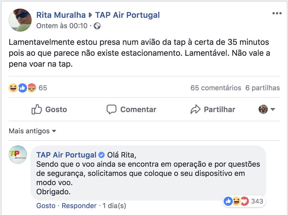 Que atrasados mentais, é este o nível! Sempre Atrasados e ainda gozam!
TAP = Take Another Plane
Se fosse comigo bem que se fodiam!
#AvGeek #TapNews #TAPortugal #TAPBrasil #TAPExpress #StarAllianceGold #Airbus #A330neo #airlinecrisis  #airlineissues #AirlinesToAvoid