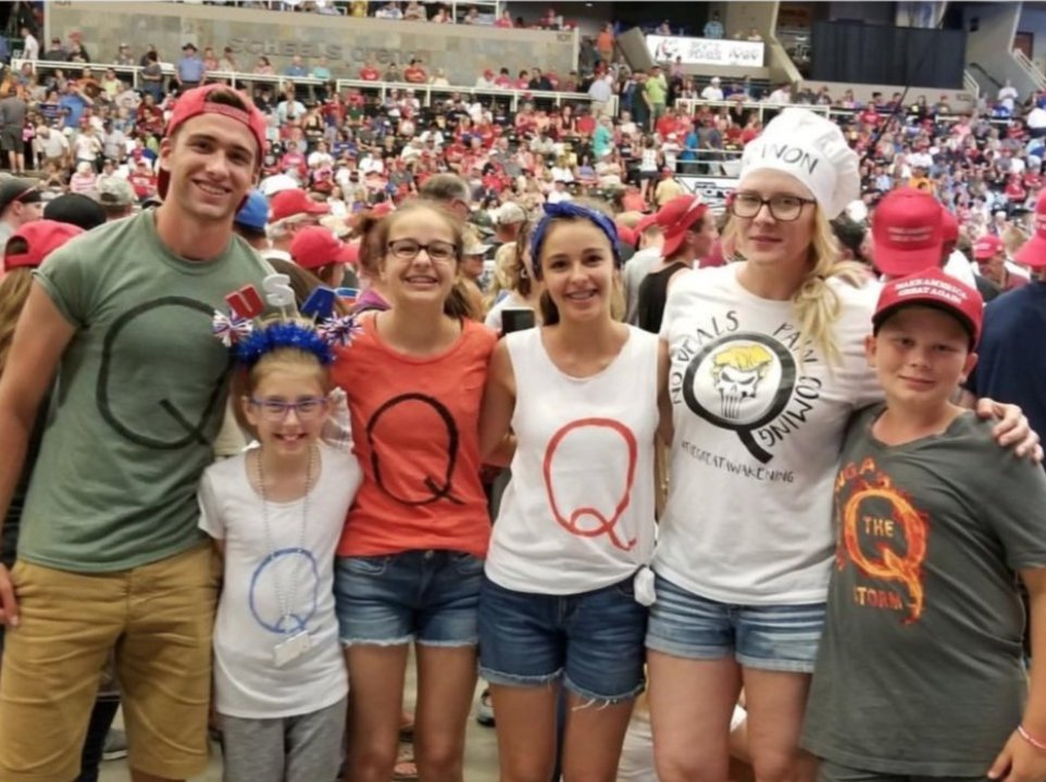 Image result for qanon in Trump rally