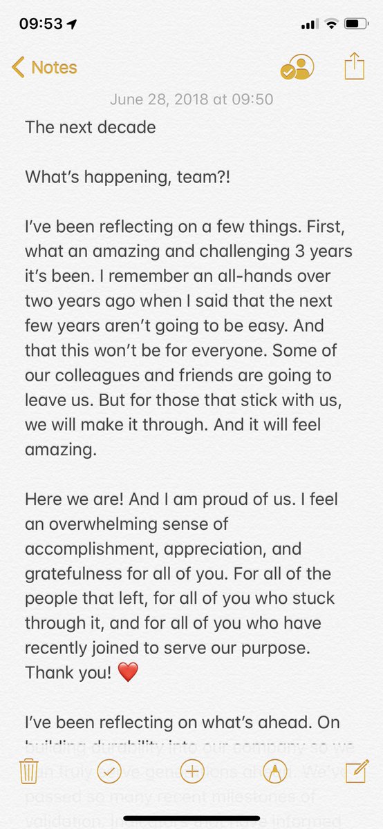 jack's tweet image. We‘re reorganizing how Twitter is going to work together for the next decade. Sent this note to our team, and sharing with the world, because we want to be more open about how we think and work. This is a small but important step. Experimenting! Let us know what you think.