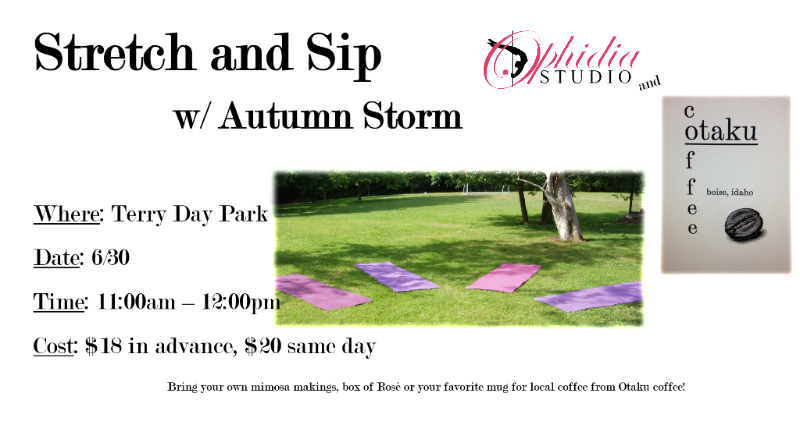 OphidiaStudio's tweet photo. Stretch &amp; Sip this weekend - https://t.co/6M6VBGfChl https://t.co/Y92cfkEYmf