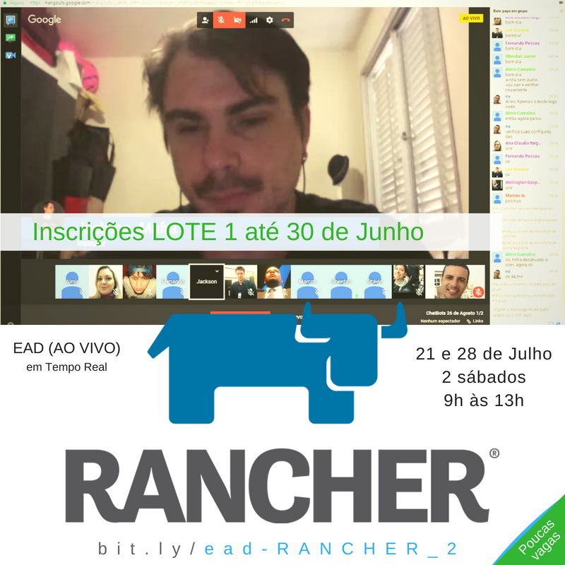 code_squad's tweet image. #Rancher 2.0
LOTE 1 - até 30 de junho
Mais Informações e Inscrições: temporealeventos.com.br/curso-rancher-…