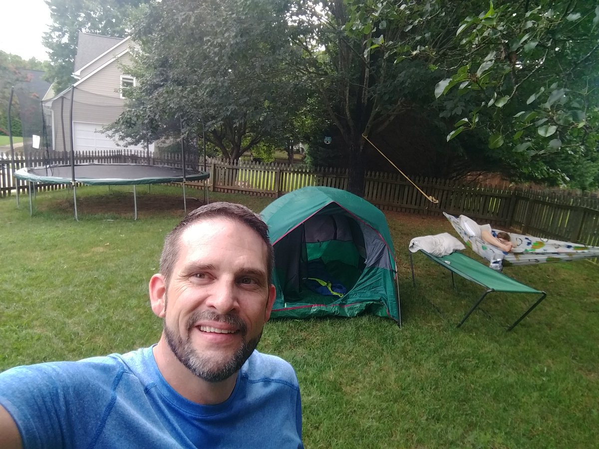 JasonAgee4's tweet photo. Thursday night camping... That right!! No electronics but this post. Yes, I have to work tomorrow, but who wouldn't want to spend REAL time with their kid. Make the change. Get these damn kids back outside like we used to do!! #aroundofsomoresonme #realdadstuff https://t.co/C23G3oOoow