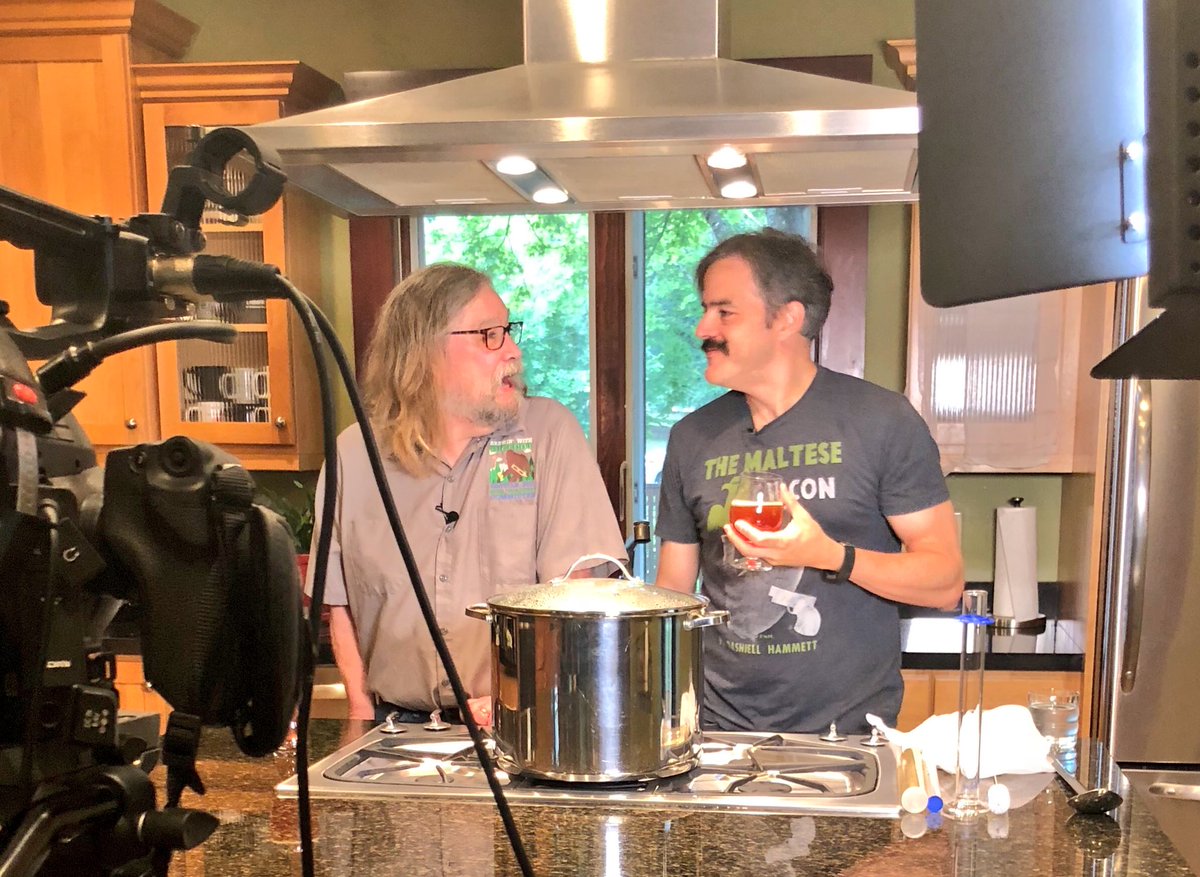 We had so much fun filming with <a href="/DennyConn1/">Denny Conn</a> &amp; <a href="/dbeechum/">Drew Beechum</a> this morning! Watch for their #beerbook  Simple Homebrewing in spring 2019