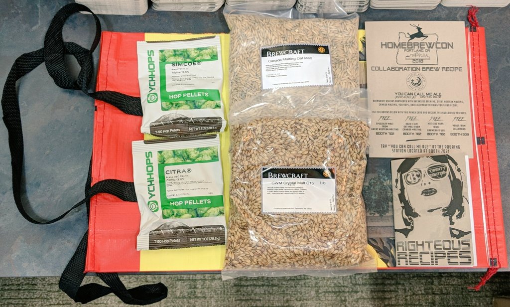 #HomebrewCon attendees! If you haven't stopped by booth 702, be sure to come and get your free tote bag with a recipe book and extra goodies!