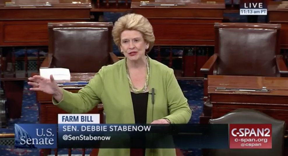 FarmPolicy's tweet image. .@SenStabenow speaks in opposition to #SNAP #FarmBill amendment offered by @SenJohnKennedy, @SenTedCruz and @SenMikeLee - notes this is an amendment in search of a problem- adds that work requirements already exist