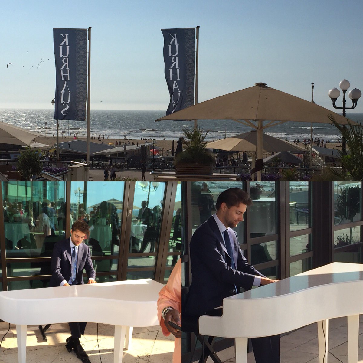 Het is een perfecte dag om piano te spelen aan zee bij het <a href="/AmrathKurhaus/">Amrath Kurhaus</a> ! #pianist