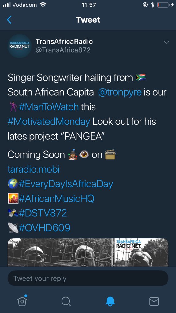 TRONPYRE's tweet photo. ICYMI : TRON PYRE dubbed #ManToWatch by @TransAfrica872
PANGEA ON THE WAY https://t.co/a0V4ACG7IT