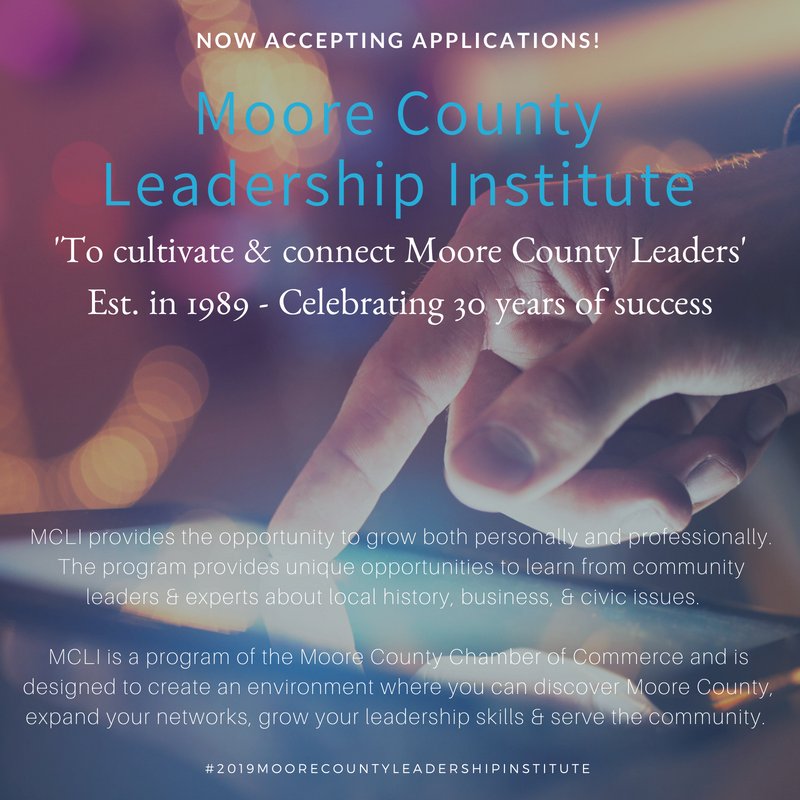 moorecountycham's tweet image. Applications now accepted for the MCLI Class of 2019
moorecountychamber.com/wp-content/upl…