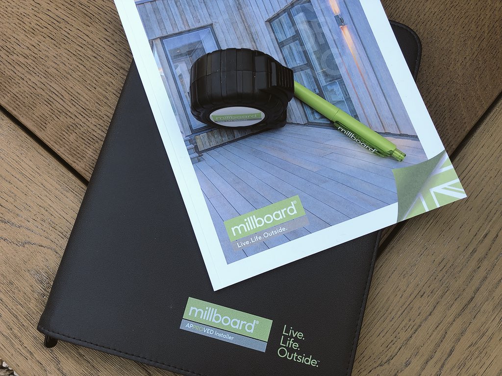 LymeBayCabins's tweet photo. A great day with @Millboard_UK. Pleased to say we are now a #RegisteredInstaller of their awesome #Decking. https://t.co/O0HdLKM4DU