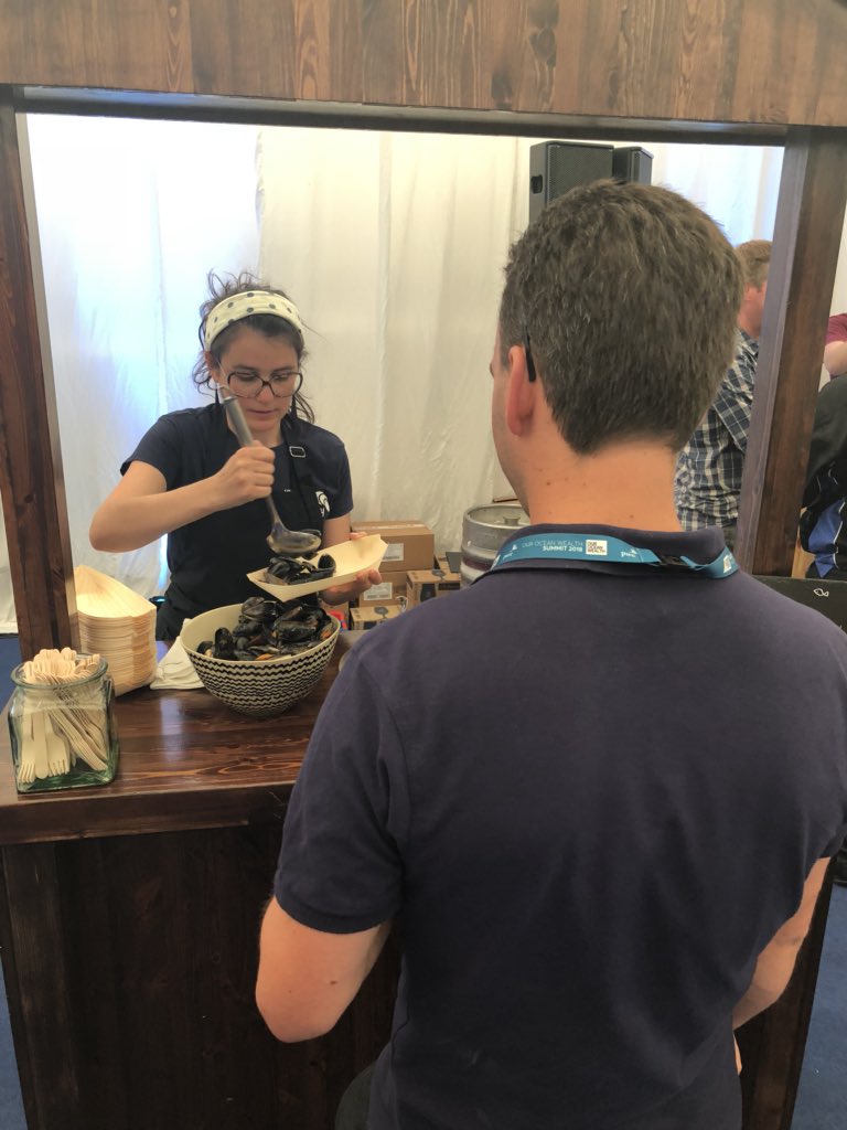 GalwayERG's tweet photo. Killary Fjord Shellfish feeding the throngs of delegates at this year’s Our Ocean Wealth #galwaygastronomy #fromseatoplate @Seafest_ie https://t.co/fb6BhwJ2ia