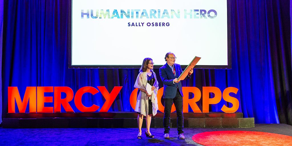 It was my great honor to present <a href="/mercycorps/">Mercy Corps</a>' Humanitarian Hero Award to <a href="/SallyOsberg/">Sally Osberg</a> last night. Under Sally’s leadership, the <a href="/SkollFoundation/">Skoll Foundation</a> has invested in social entrepreneurs worldwide.

Photo by <a href="/drewaltizer/">Drew Altizer</a>