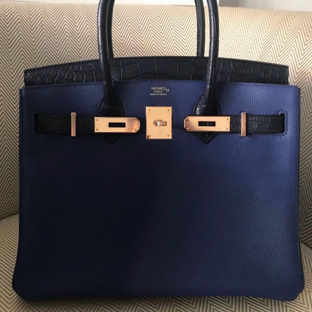 Hermès Birkin Limited Edition 30 Bleu Nuit/Rose Pourpre Verso Taurillo —  The French Hunter