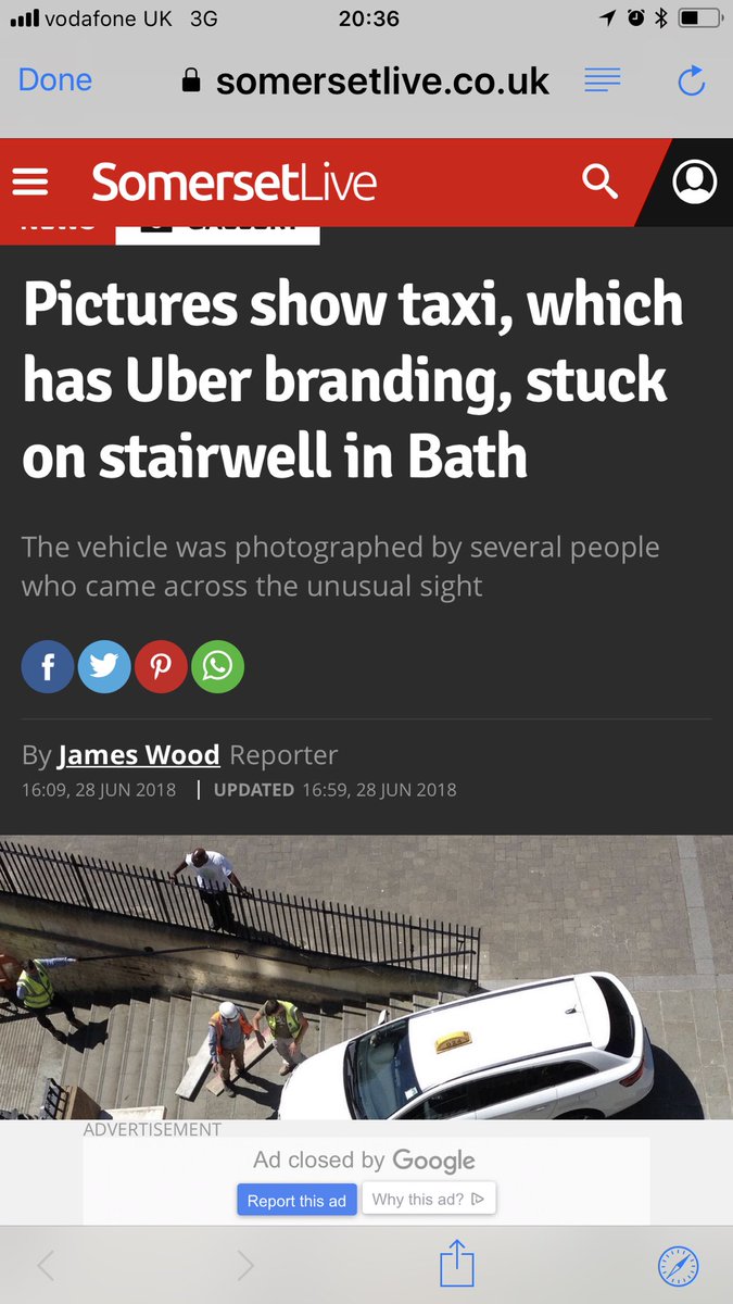Anthony18334957's tweet image. #Uber stuck on stairwell 😳
#globalproblem 
#Somerset 
#london
#Wheretobritain 👈