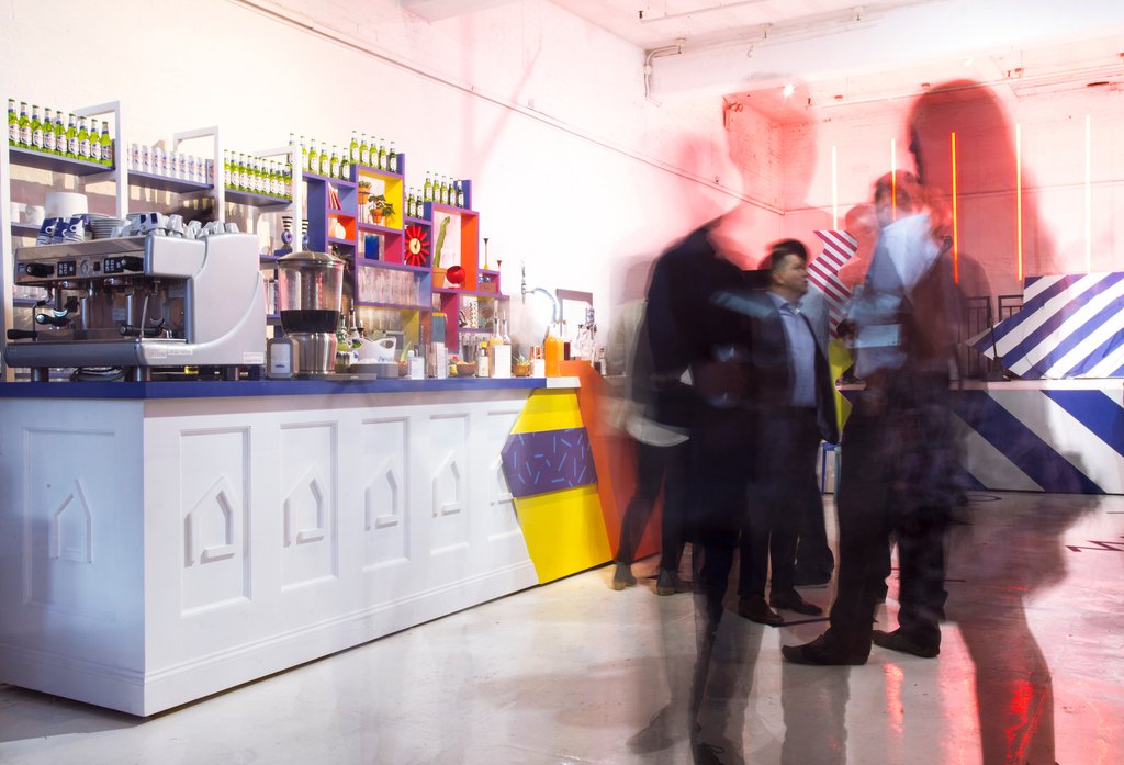 Experiential production and events are our specialty. Pictured is the award-winning 2017 House of Peroni, which we co-designed and custom built with <a href="/st_vincent/">St. Vincent</a> and <a href="/thisismission/">Mission</a>. #brooklynproductionstudio #houseofperoni #collaboration #tbt