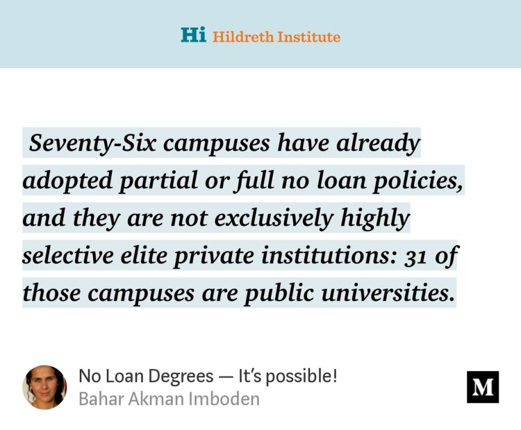 Bob_Hildreth's tweet image. "No Loan Degrees - It's possible!" - @AkmanImboden #ZeroDebt Campuses! medium.com/hildreth-insti…