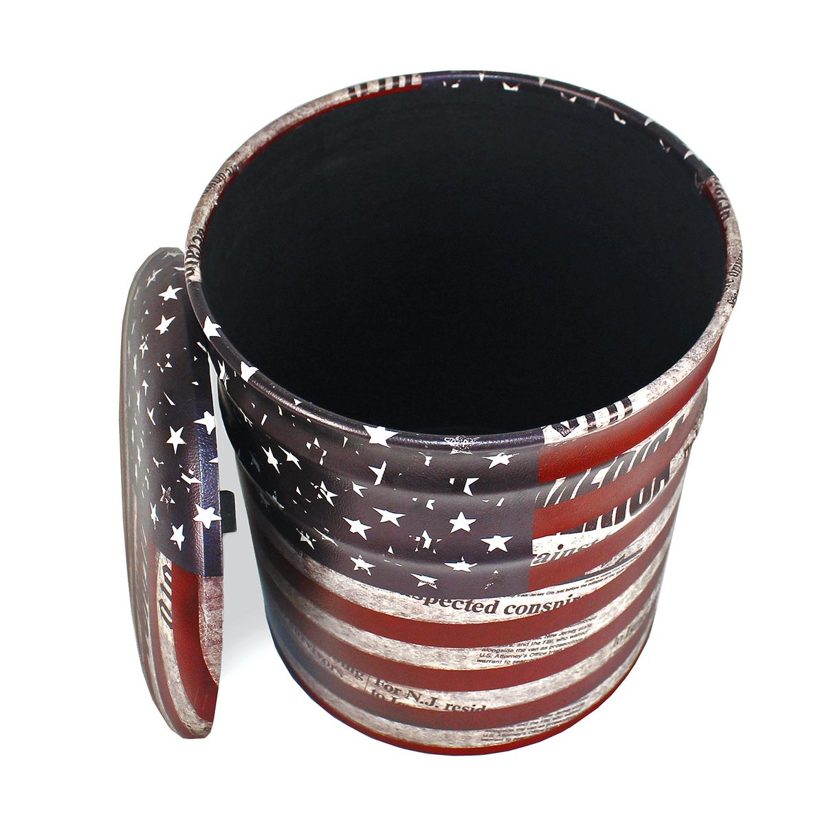 2Shopper's tweet image. Proudly displaying the red, white, and blue American colors in vintage style, this USA Iron Storage Ottoman helps you get organized and serves as a great decor piece for any home or office! bit.ly/2KqnJJ6