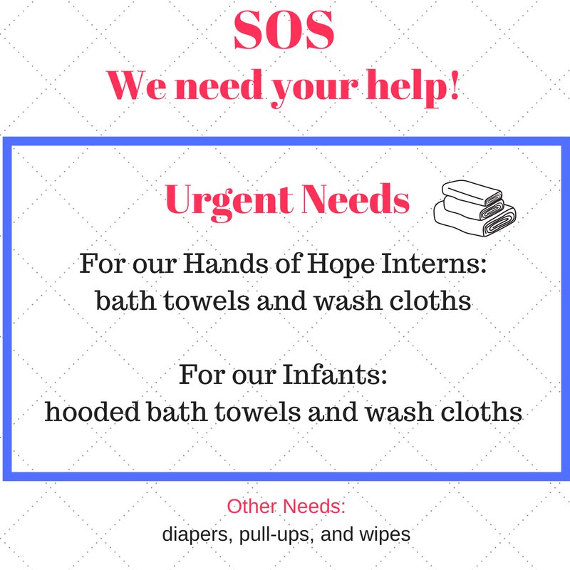 With the addition of our large Hands of Hope Intern group comes the ability to care for additional children in our neighborhood, which brings the need for more supplies. Please visit our Amazon wish list and help us in accommodating these necessities! a.co/0KLCyvu
