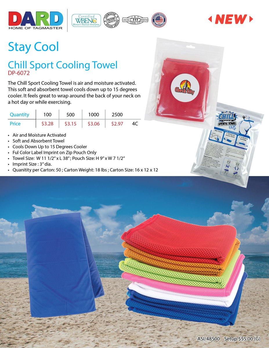Stay Cool with our NEW DP-6072 Chill Sport Cooling Towel! #summer