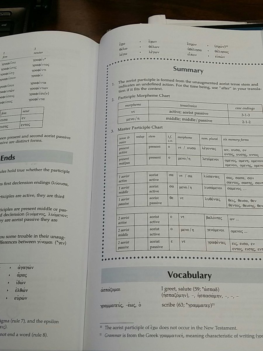 Greek Participles Chart