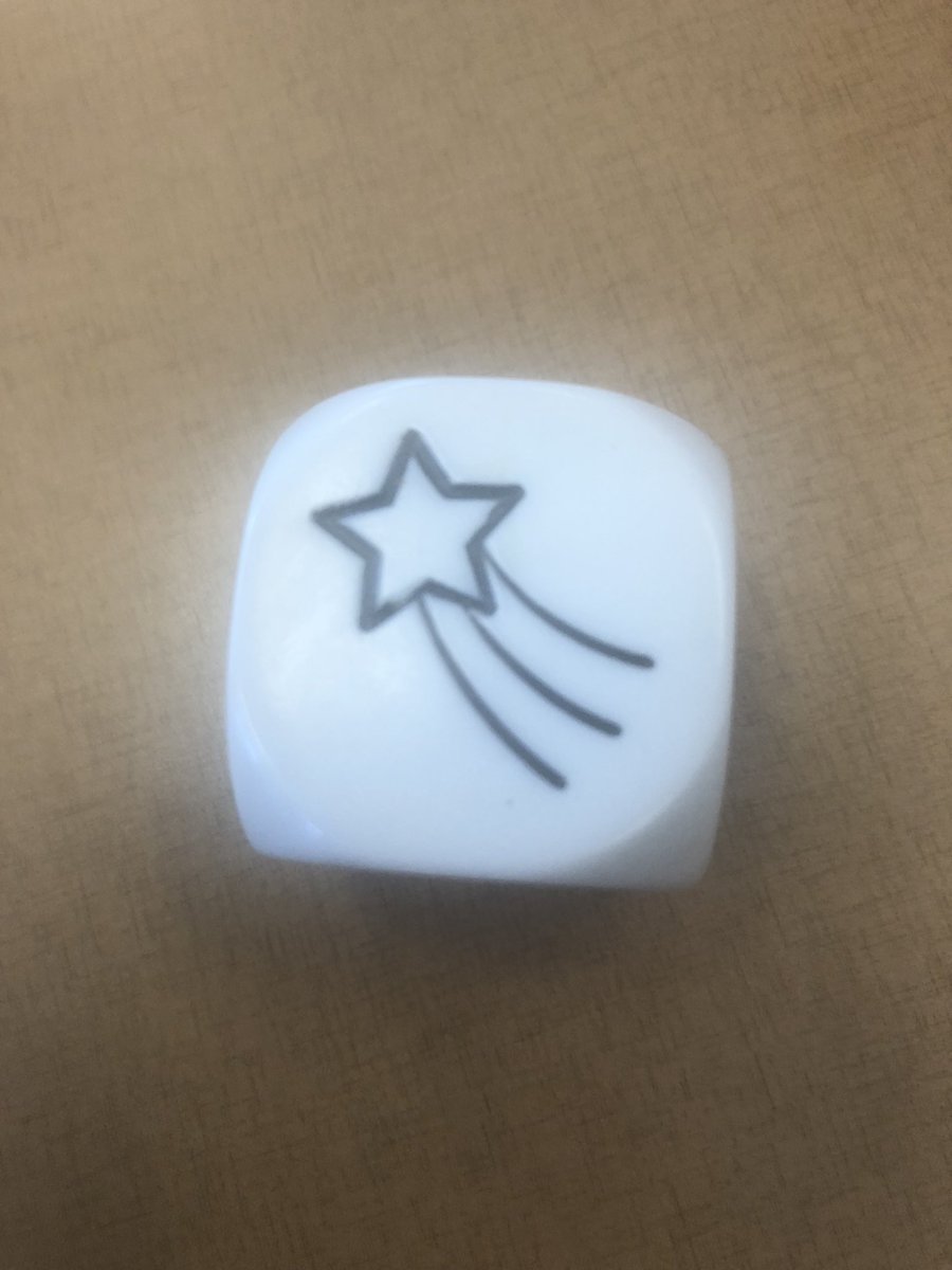 MrsMatthewsMGM's tweet photo. Shout out to chikfila for an awesome kid’s meal toy.  Rory’s story cube.... Roll the dice and make up a story! This would be fun activity for quick write or a game to develop a story as a class. #lexoneliteracy #growingauthors https://t.co/i77wfpvenb