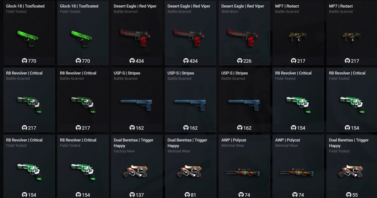 Smackdowness's tweet photo. giving all these cheap skins away now 🤣
come join the stream and get some free @VGO_gg skins! 
https://t.co/czlg9DsrdC https://t.co/f5omdXv7A5