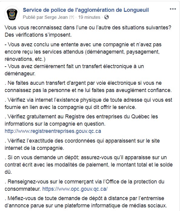 PoliceSPAL's tweet image. On vous demande un dépôt par transfert électronique?
Des vérifications s’imposent.
facebook.com/PoliceSpal/

FB